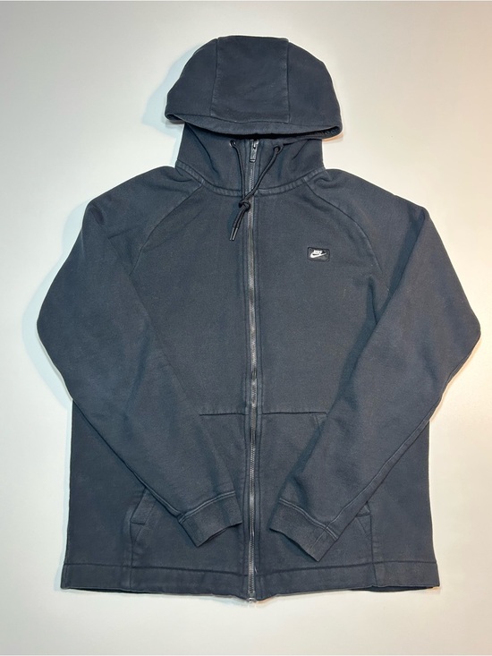 Nike Other - Nike Sportswear Modern Full Zip Scuba Hoodie Black Logo Patch Raglan